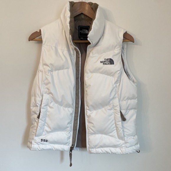 The North Face 550 Womens Sz XS Goose Down Puffer Vest White - Picture 6 of 14